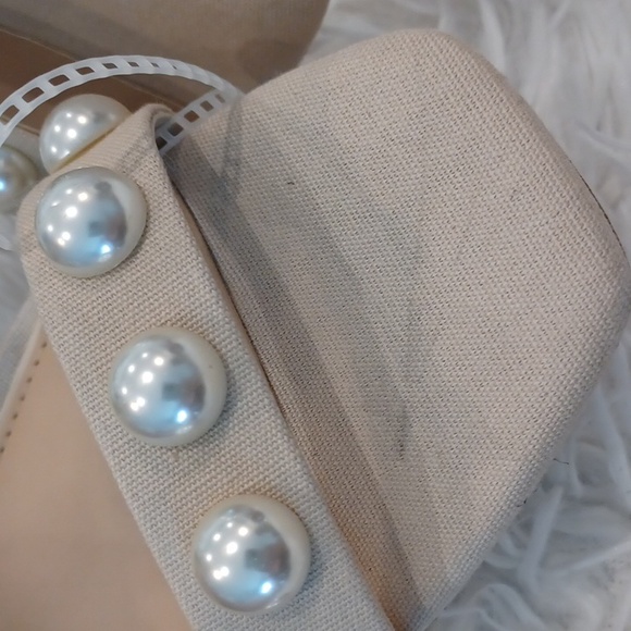 ANTONIO MELANI x Jess Southern Jean Pearl Studded Bow Chain Dress Sandal SZ 8.5 - Picture 16 of 16